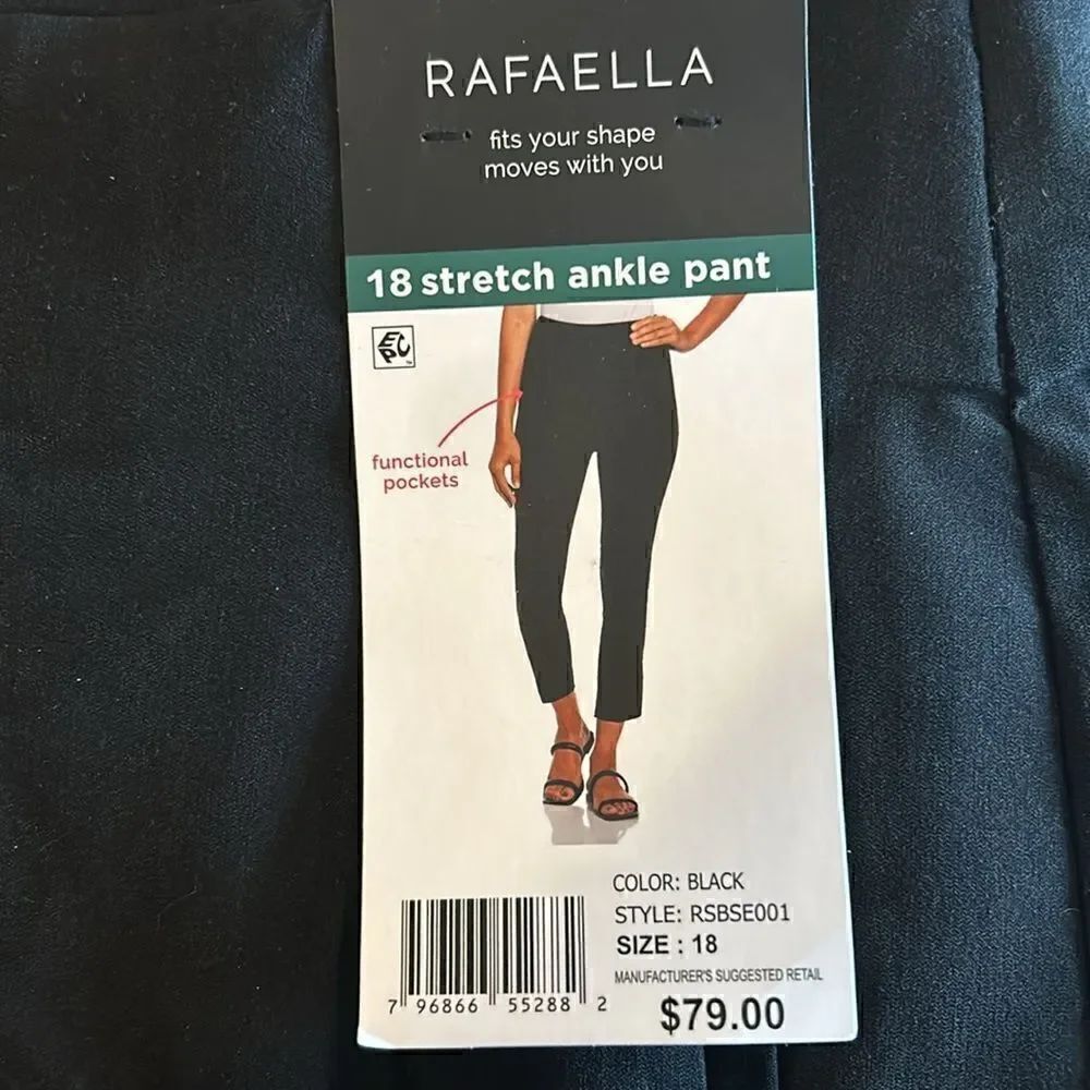NEW Rafaella Black Stretch Ankle Pants